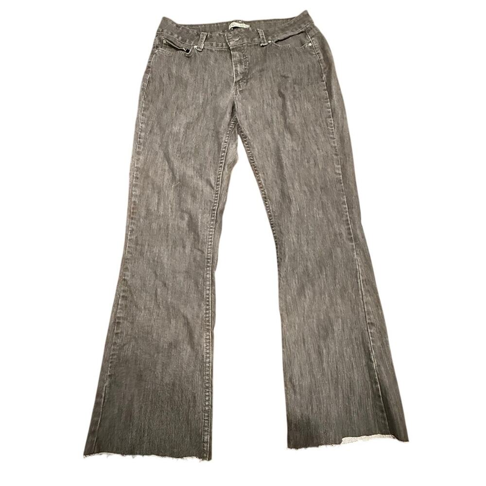 Riders by Lee Women's Fray Hem Grey Bootcut Regular Fit Jeans Size 12 M